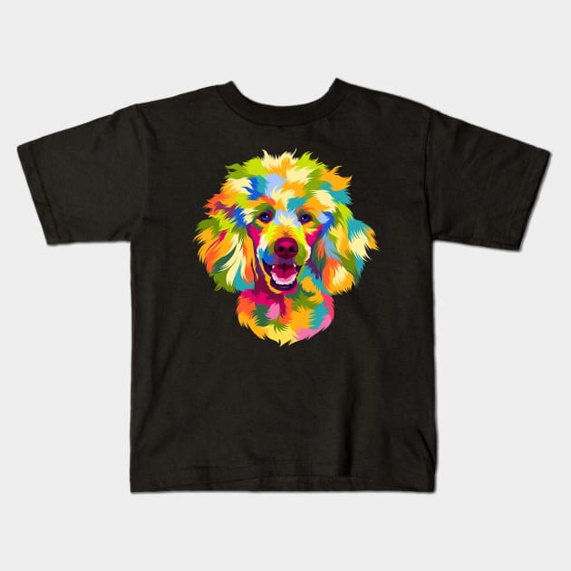 Poodle Dog Pop Art Kids T-Shirt by IainDodes